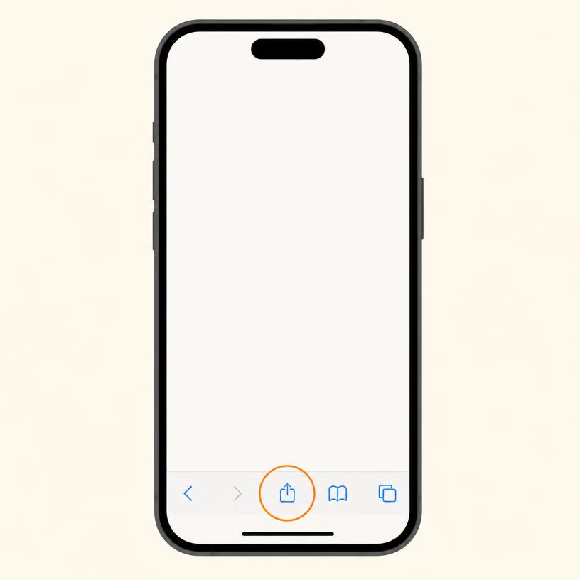 Safari Deel-icoon onderin het scherm